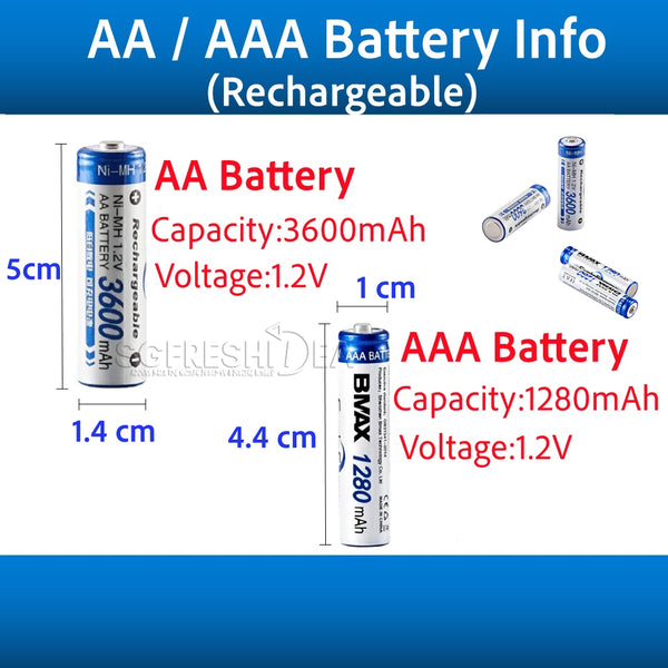 Rechargeable Batteries | 18650 AAA AA Double A Triple A Battery | USB Universal Smart Charger