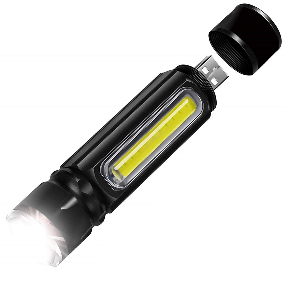 LED Tactical Flashlight Rechargeable | High Lumen, Zoomable, Water Resistant Flash Torch Light