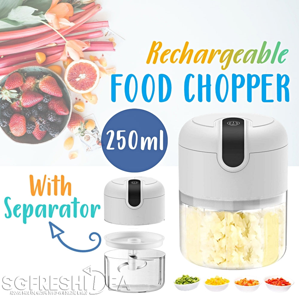 250ml Portable Electric Garlic Chopper Mincer | Rechargeable Mini Food Processor
