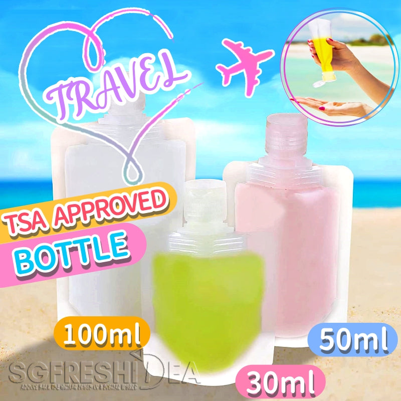 Soft Travel Size Disposable Storage Bottle Container For Lotion, Shampoo, Shower Gel Refill - Transparent